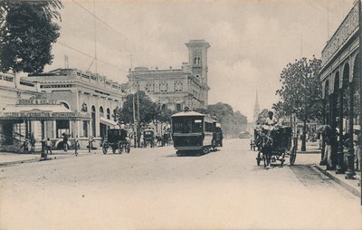 Oude Gerechtsgebouwstraat vanuit het Zuiden, Calcutta door Johnston and Hoffmann