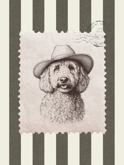 Goldendoodle-cowboyhoed door Jolly and Dash