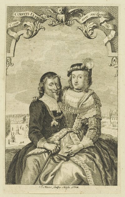 Dubbelportret van Corfitz Ulfeldt en zijn vrouw Leonora Christina, 1754 door Jonas Haas