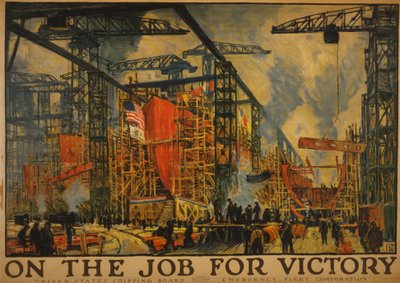 Aan het werk voor de overwinning, 1918 door Jonas Lie