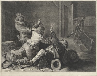 Gevecht in een interieur door Jonas Suyderhoef