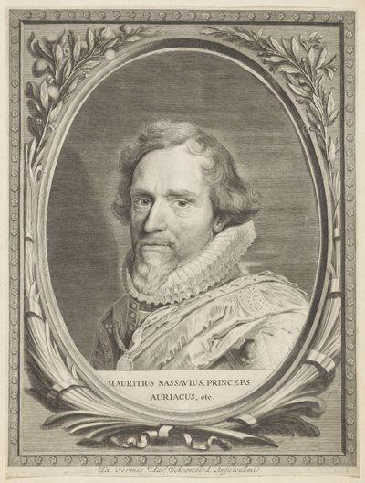 Portret van Maurits, prins van Oranje door Jonas Suyderhoef