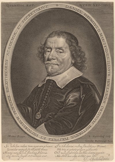 Daniel Heinsius door Jonas Suyderhoff after Jacob Fransz van der Merck