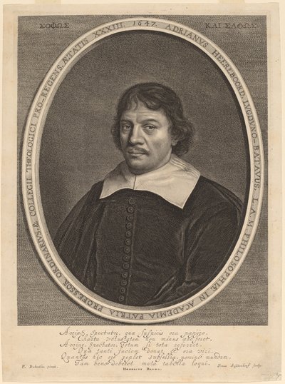 Adriaen Heereboord door Jonas Suyderhoff after Pieter Dubordieu