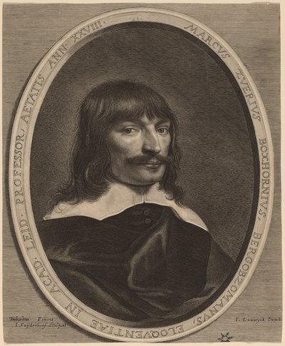 Marcus-Zuerius Boxhorn door Jonas Suyderhoff after Pieter Dubordieu