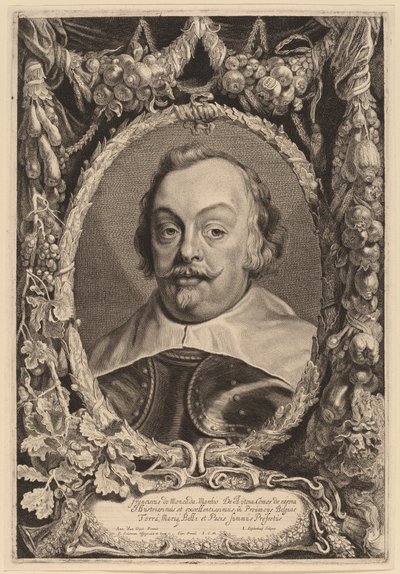 Franciscus de Moncada door Jonas Suyderhoff after Sir Anthony van Dyck