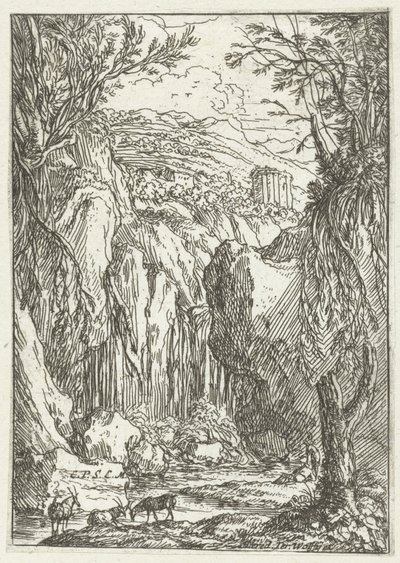 Rotslandschap met antieke tempel door Jonas Umbach