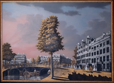 Een Uitzicht op de Herengracht met Uitzicht op Binnenamstel en de Nieuwe Herengracht, Amsterdam, 1776 door Jonas Zeuner
