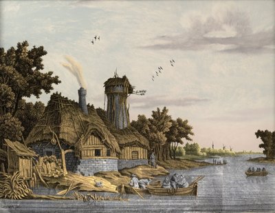 Molen langs een rivier door Jonas Zeuner