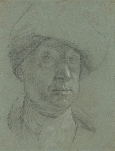 Zelfportret met stoffen hoed door Jonathan Richardson the Elder