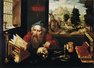 Sint Hiëronymus in zijn Cel door Joos van Cleve