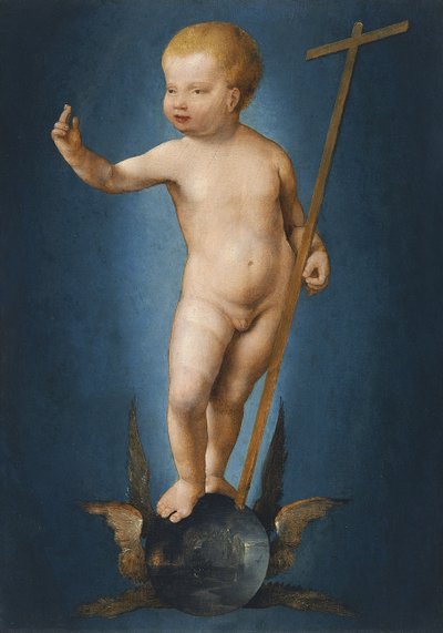 Het kind Christus op de wereldbol, ca. 1530 door Joos van Cleve