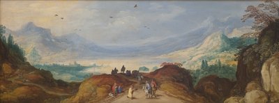 Berglandschap met een meer door Joos de II Momper
