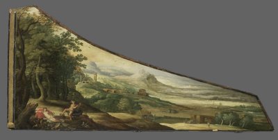 Schilderij op een klavecimbeldeksel met Bacchus en Cybele door Joos de Momper (II) (manner of)