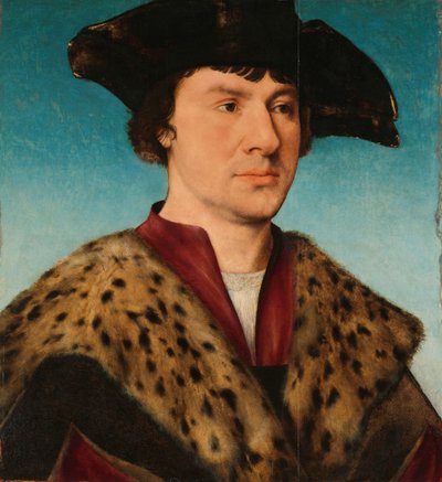 Portret van een man door Joos van Cleve (workshop of)