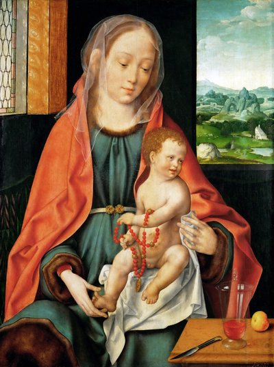 Vroeg Nederlandse Kunst: De Maagd en het Kind door Cleve, Joos van (ca. 1485-1540), ca 1530. Olie op hout, 74,3x56. Kunsthistorisch Museum, Wenen door Joos van Cleve