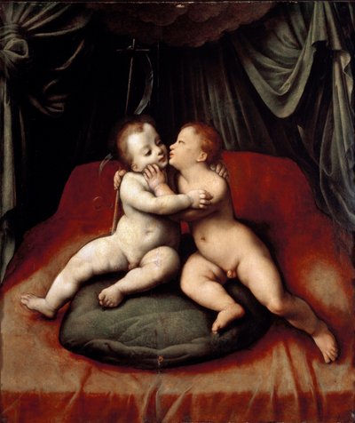 Jezus en Johannes de Doper als kind door Joos van Cleve