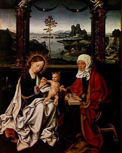 Madonna en Kind en St. Anna door Joos van Cleve