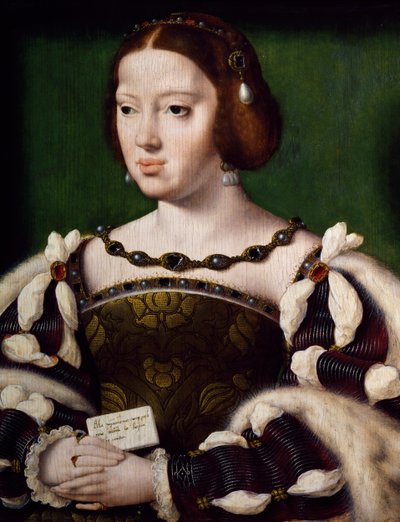 Portret van Eleonora van Oostenrijk, Koningin van Portugal en Frankrijk door Joos van Cleve