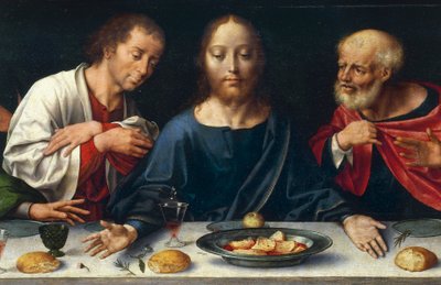 Het Laatste Avondmaal, Christus tussen Johannes en Petrus door Joos van Cleve