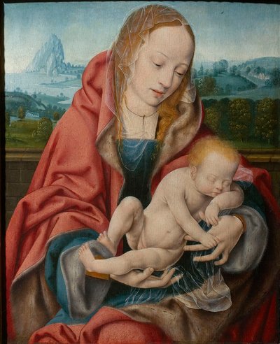 De Maagd met het slapende kind, ca. 1510-1520 door Joos van Cleve