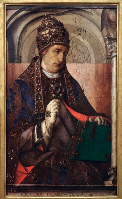 Portret van paus Gregorius I, c.1435-75 door Joos van Gent