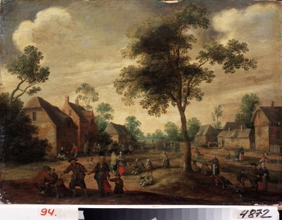 Dorpsfeest. Landschap van het Nederlandse platteland. Schilderij van Jost Cornelisz Droochsloot (1586-1666) door Joost Cornelisz. Droochsloot