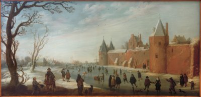 Schaatsers in de stadsgracht door Joost Cornelisz. Droochsloot