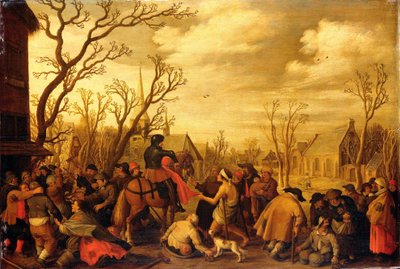 Sint Maarten snijdt een deel van zijn mantel af voor een bedelaar door Joost Cornelisz Droochsloot