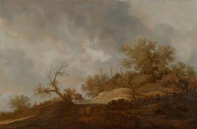 Landschap aan de rand van een dorp door Joost de Volder