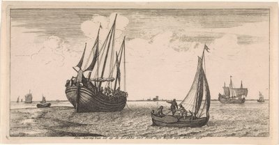 Aanmeren van de postboot Postkaart (serie) door Joost van Geel