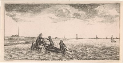 Ontvangst van post door een postbode te paard door Joost van Geel