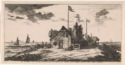 Posthuis met een postbode op uitkijk door Joost van Geel