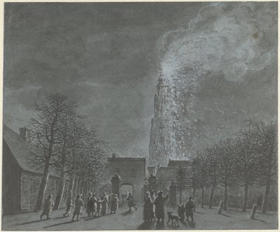 Brand in de kerktoren te Amersfoort door Jordanus Hoorn