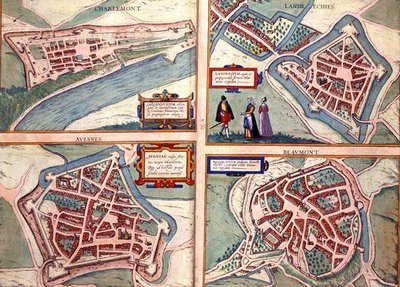 Kaarten van Charlemont, Landrechies, Avesnes en Beaumont, uit 