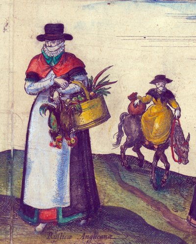 Landvolk op weg naar de markt (detail) door Joris Hoefnagel