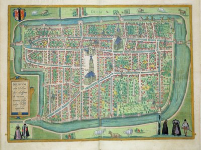 Kaart van Delft, uit 