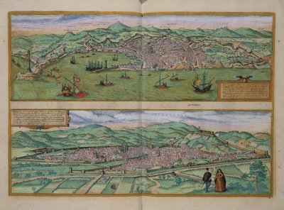 Kaart van Genua en Florence, uit 