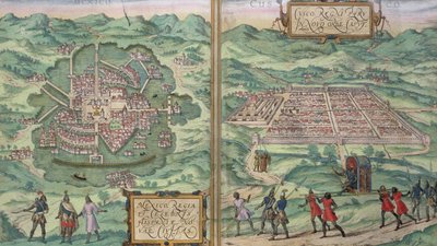 Kaart van Mexico en Cuzco, uit 