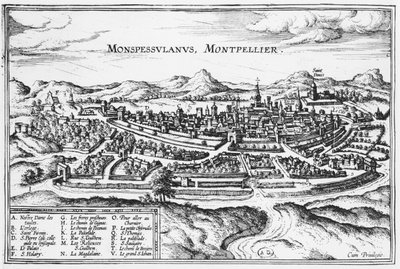 Kaart van Montpellier, uit 