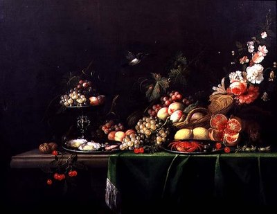 Stilleven van Fruit met een Eekhoorn door Joris van Son