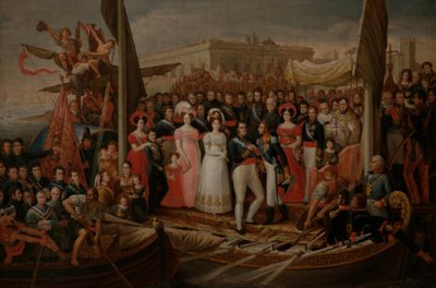 Ferdinand VII ontscheept in Puerto de Santa María door José Aparicio