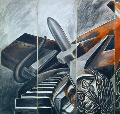 Duikbommenwerper en Tank door José Clemente Orozco