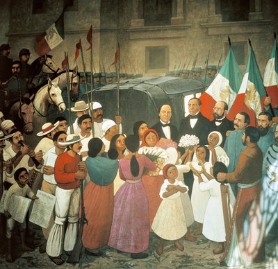 De aankomst van Benito Juarez, 25 juli door José Clemente Orozco