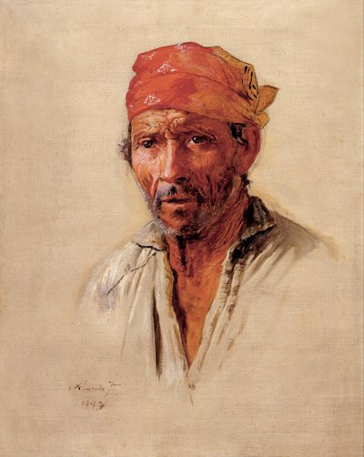 Studie van het Hoofd van een Caipira door José Ferraz de Almeida Júnior