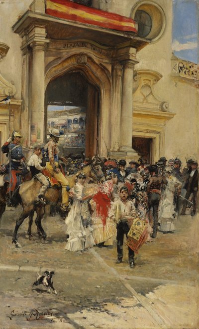 Buiten de Stierenarena, ca.1880 door José García Ramos