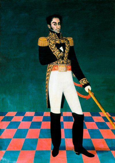 Portret van de Venezolaanse politicus en militair Simon Bolivar (1783-1830) door José Gil de Castro