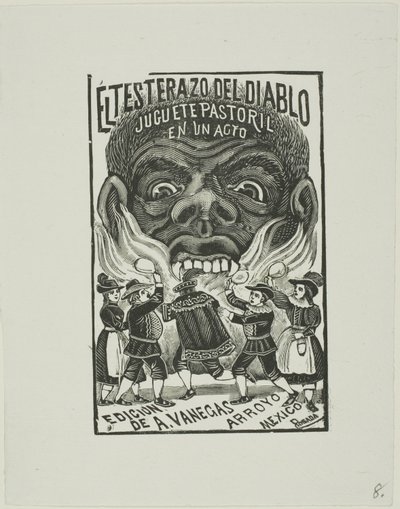 De duivel stoot met zijn hoofd door José Guadalupe Posada