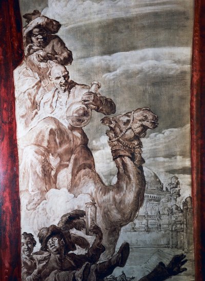 Decoratie in de balzaal van Hotel Wandel in Parijs, 20e eeuw (fresco) door José María Sert