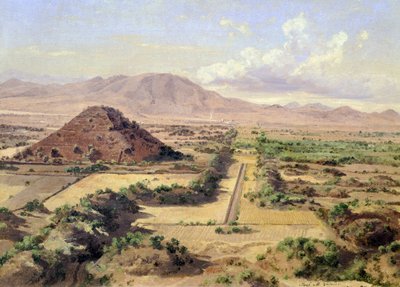 De Piramide van de Zon in Teotihuacan, Mexico door José María Velasco
